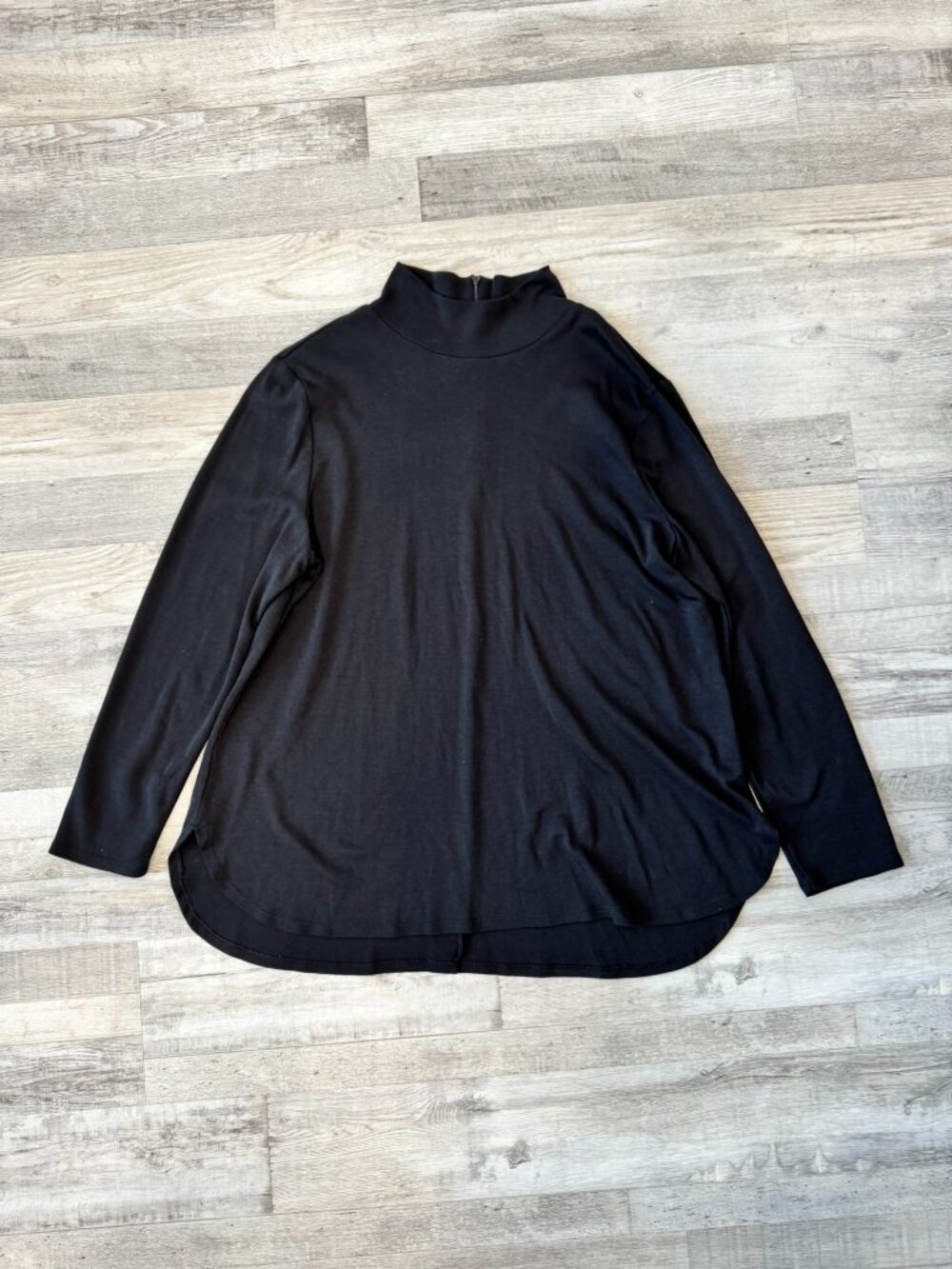 Chico's Black Stretch Mock Neck Long Sleeve Tunic Size 3/XL A25